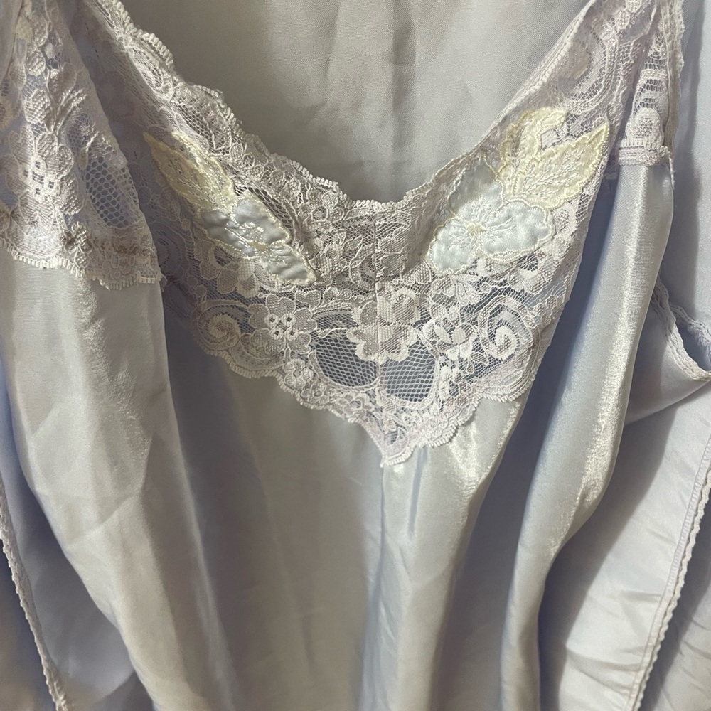 Val Mode Made in USA vintage Silky Lace Trim Chemise with robe. Size medium - Picture 2 of 9